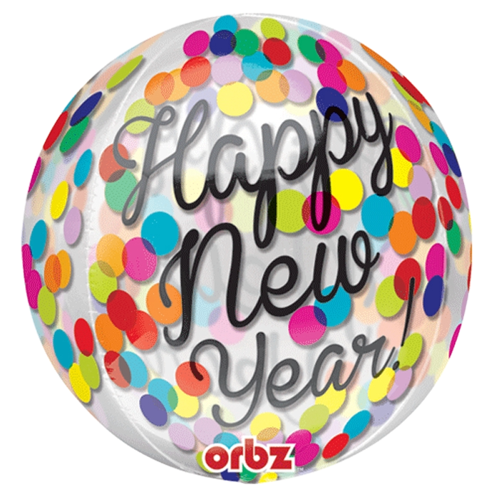 16 Orbz Confetti Year Clear (Globos Metalicos)